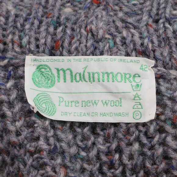 MALINMORE Men's Heavyweight Wool Double-breasted Cardigan Speckled Gray Size 42 - Picture 8 of 8